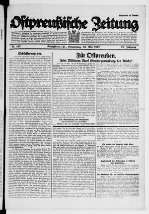 Ostpreußische Zeitung vom 19.05.1927