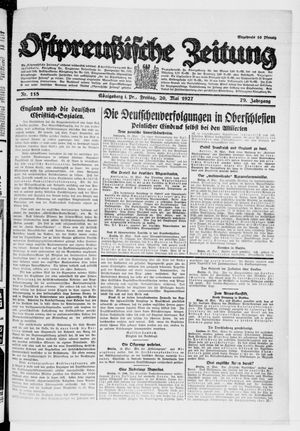 Ostpreußische Zeitung vom 20.05.1927