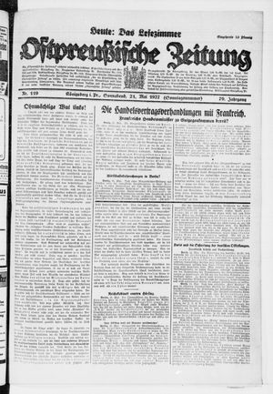 Ostpreußische Zeitung on May 21, 1927