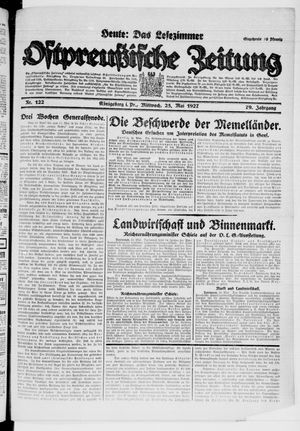Ostpreußische Zeitung vom 25.05.1927