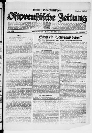 Ostpreußische Zeitung vom 27.05.1927