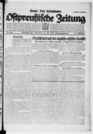 Ostpreußische Zeitung vom 28.05.1927