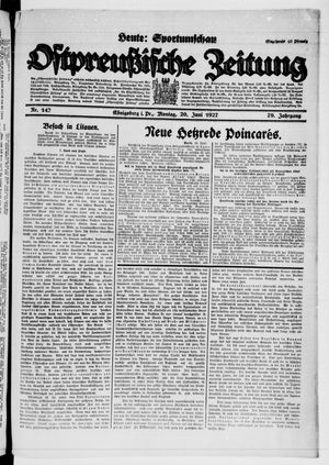 Ostpreußische Zeitung vom 20.06.1927