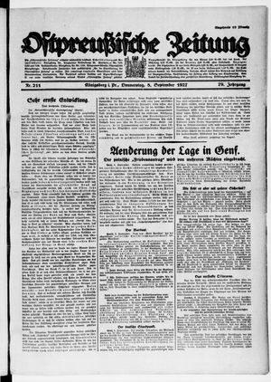 Ostpreußische Zeitung vom 08.09.1927