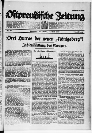 Ostpreußische Zeitung vom 15.04.1929
