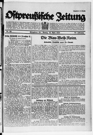 Ostpreußische Zeitung vom 22.04.1929