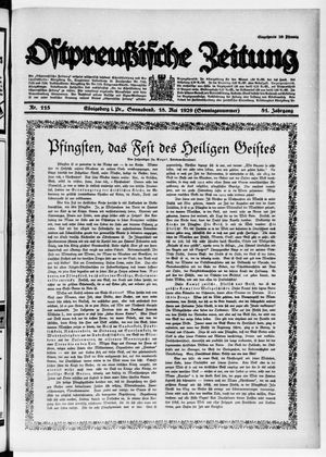 Ostpreußische Zeitung vom 18.05.1929