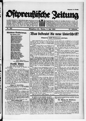 Ostpreußische Zeitung vom 03.06.1929
