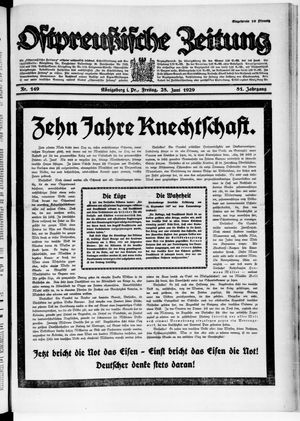 Ostpreußische Zeitung vom 28.06.1929