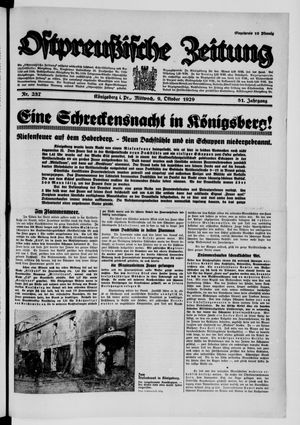 Ostpreußische Zeitung vom 09.10.1929