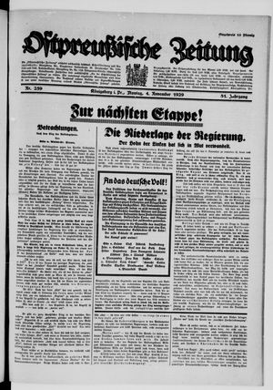 Ostpreußische Zeitung vom 04.11.1929