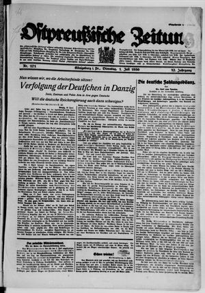 Ostpreußische Zeitung vom 01.07.1930