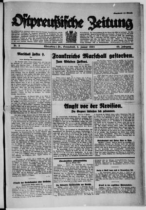Ostpreußische Zeitung on Jan 3, 1931