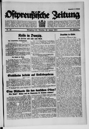 Ostpreußische Zeitung on Jan 20, 1931
