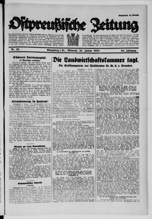 Ostpreußische Zeitung vom 28.01.1931
