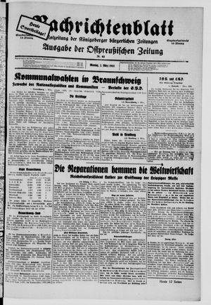 Ostpreußische Zeitung on Mar 2, 1931