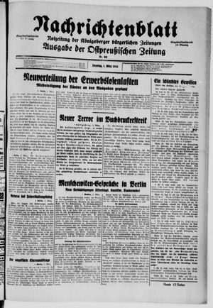Ostpreußische Zeitung vom 03.03.1931