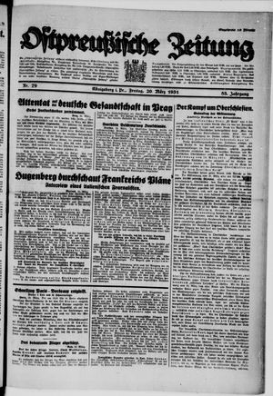 Ostpreußische Zeitung vom 20.03.1931
