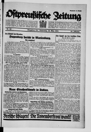 Ostpreußische Zeitung vom 26.03.1931