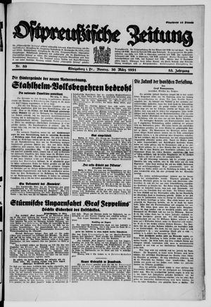 Ostpreußische Zeitung vom 30.03.1931