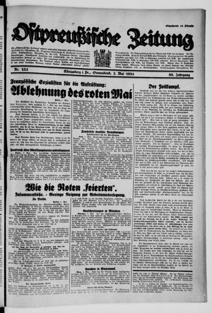 Ostpreußische Zeitung vom 02.05.1931