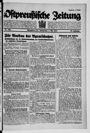 Ostpreußische Zeitung vom 07.05.1931