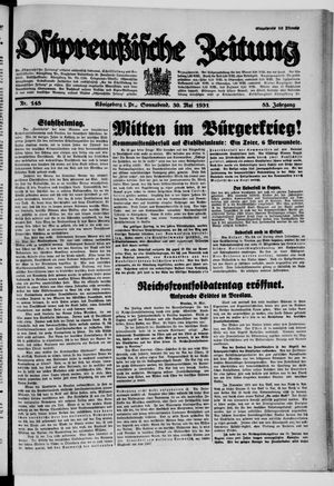 Ostpreußische Zeitung vom 30.05.1931