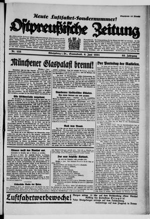 Ostpreußische Zeitung on Jun 6, 1931