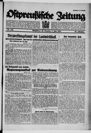 Ostpreußische Zeitung vom 07.06.1931