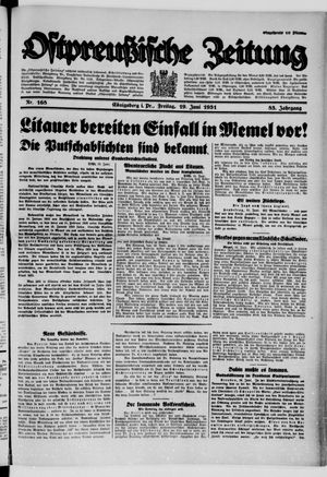 Ostpreußische Zeitung vom 19.06.1931