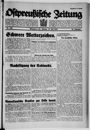Ostpreußische Zeitung on Jul 13, 1931
