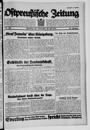 Ostpreußische Zeitung vom 30.07.1931