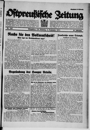 Ostpreußische Zeitung vom 06.09.1931