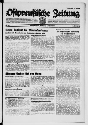 Ostpreußische Zeitung vom 06.04.1932