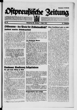 Ostpreußische Zeitung vom 08.04.1932