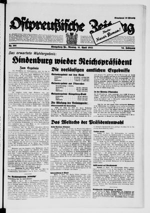 Ostpreußische Zeitung vom 11.04.1932