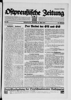 Ostpreußische Zeitung vom 14.04.1932