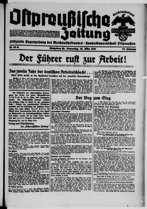 Ostpreußische Zeitung vom 22.03.1934