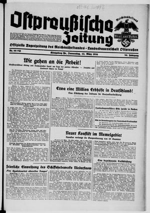 Ostpreußische Zeitung vom 22.03.1934