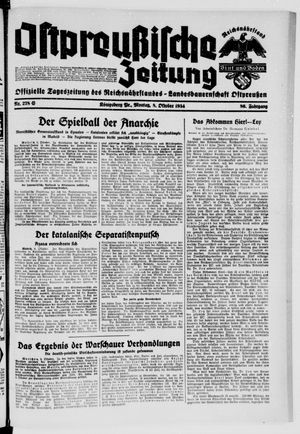 Ostpreußische Zeitung vom 08.10.1934