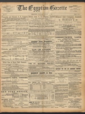 The Egyptian gazette vom 08.01.1890