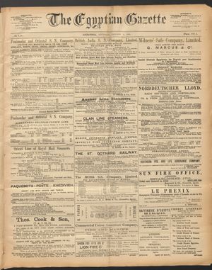 The Egyptian gazette vom 09.01.1890
