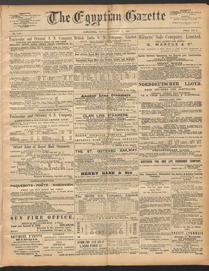 The Egyptian gazette vom 13.01.1890