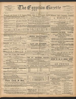 The Egyptian gazette vom 08.02.1890