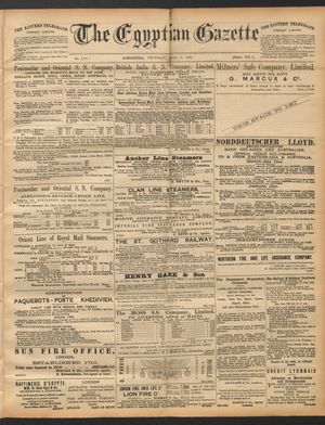 The Egyptian gazette vom 03.04.1890