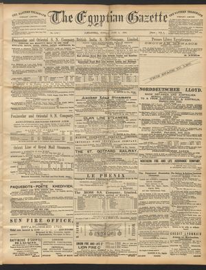 The Egyptian gazette on Jun 9, 1890