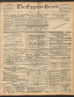 The Egyptian gazette on Jul 4, 1890