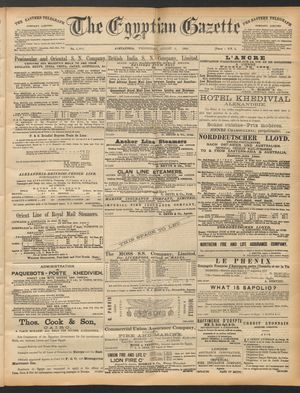 The Egyptian gazette vom 06.08.1890
