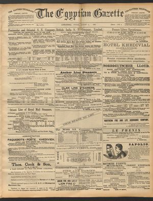 The Egyptian gazette vom 08.08.1890