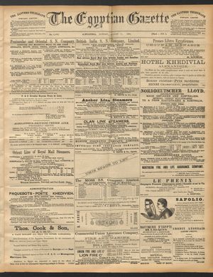 The Egyptian gazette on Aug 11, 1890